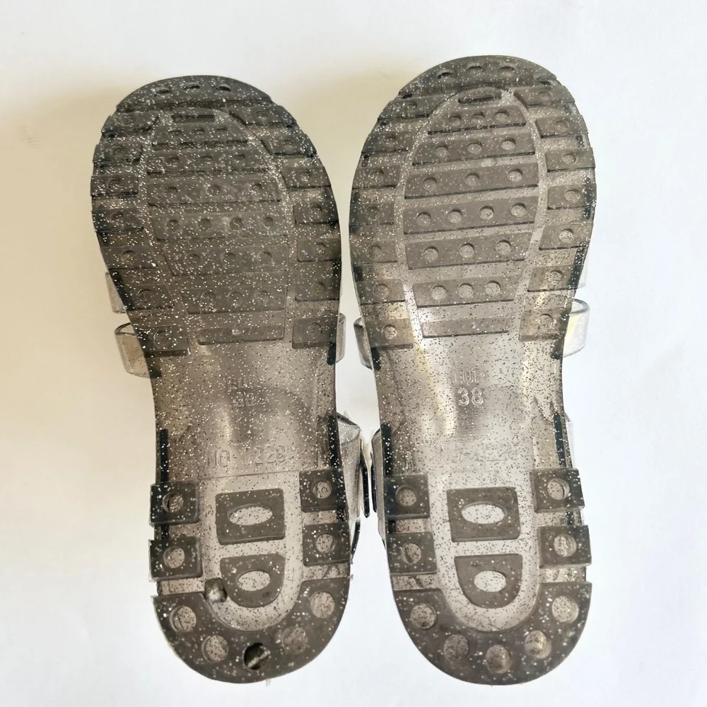 Unbranded Transparent Silver Jelly Ankle Strap Sandals size 6 - Picture 9 of 14